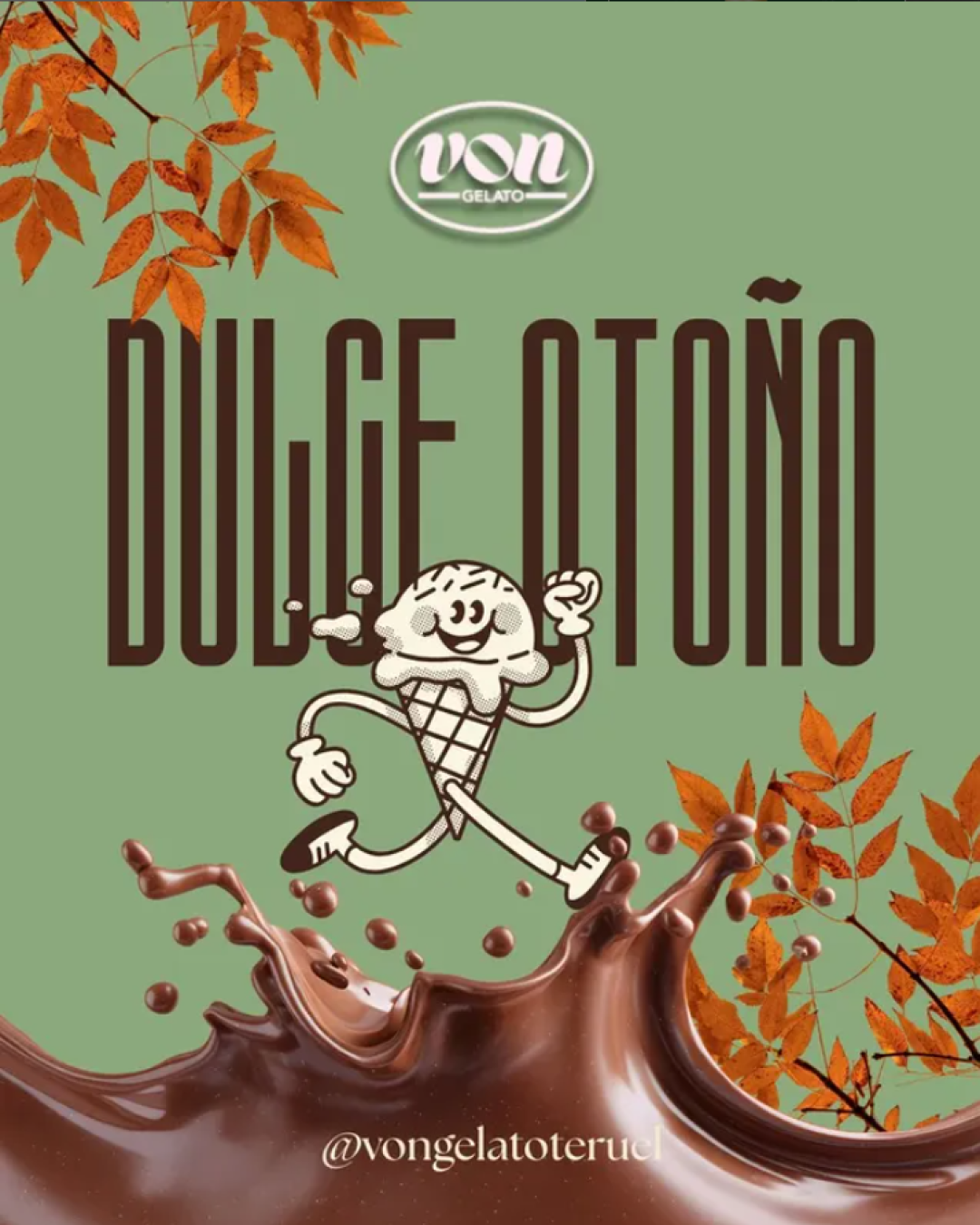 diseño de Instagram para heladería von gelato 